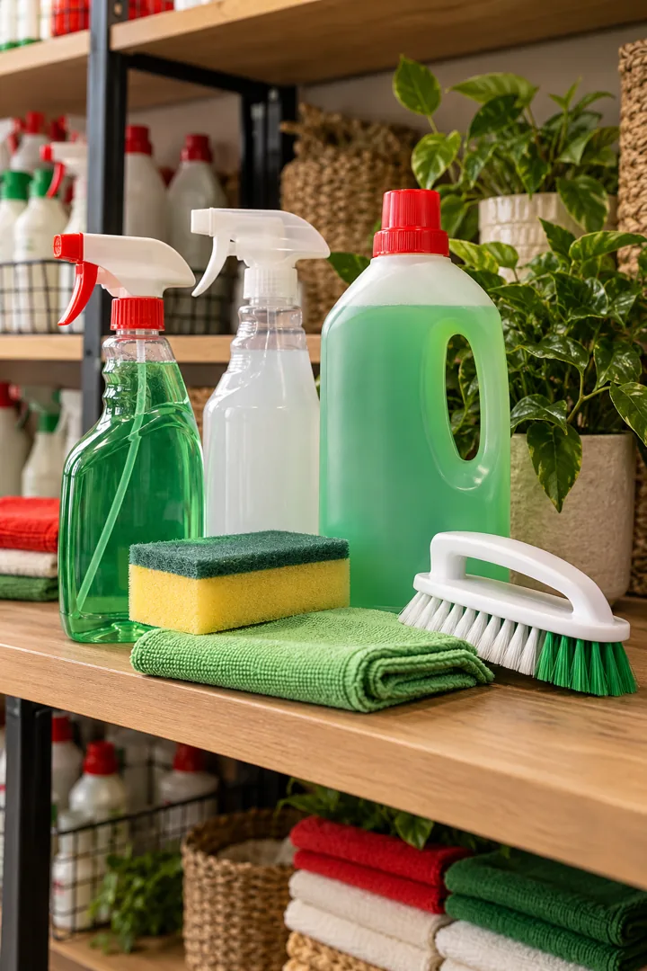 Detergenti, spray e accessori per la pulizia della casa
